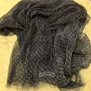 COACH Sheer Gray long scarf